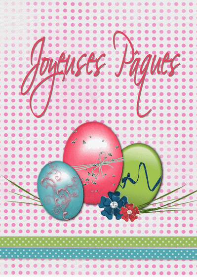 Joyeuses Paques rose et vert